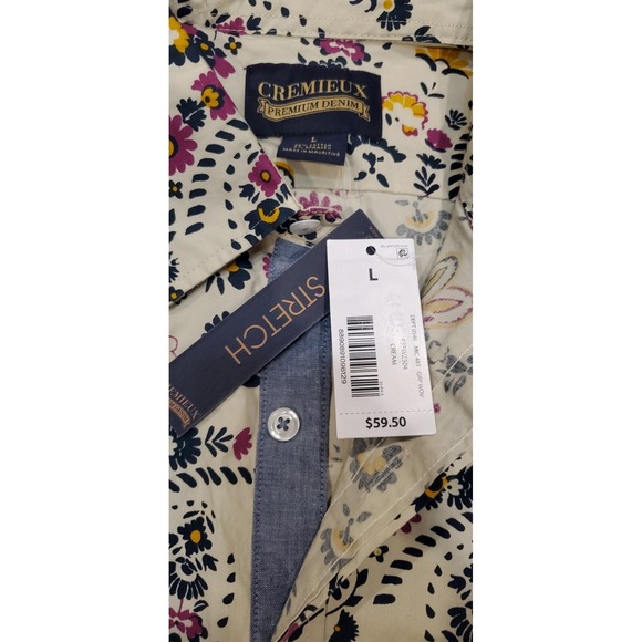 Cremieux Men's Shirt Large Long Sleeve Button Down Floral Print Multi-color NWT - Picture 6 of 9